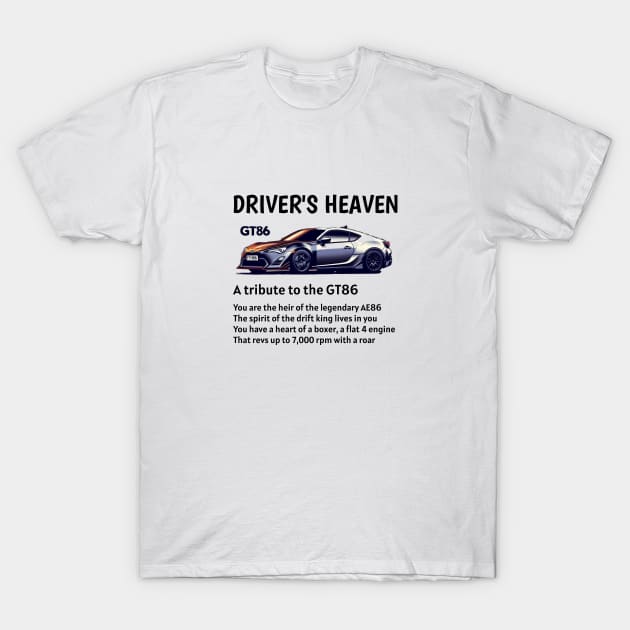 Driver's Heaven : Hachiroku GT T-Shirt by MOTOSHIFT